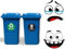 HBJSP Funny Wheelie Bin Stickers, 4 Sheets Self-Adhesive Cartoon Dustbin Sticker for Wheelie Bins, Cute Dustbin Sticker with Easy Peel & Stick Design