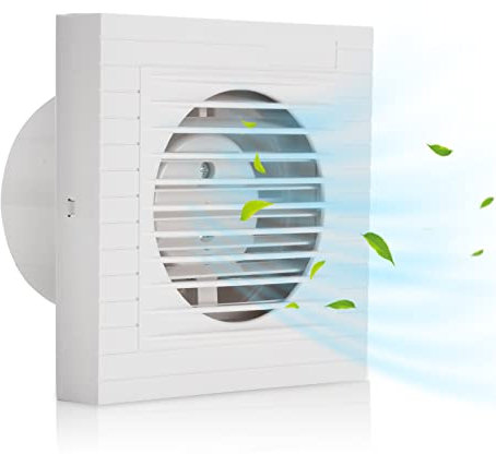 Eikuavons Badlüfter 100mm Abluftventilator, Leiser Wandlüfter mit Rückschlagklappe, Weiß Wandventilator für Badezimmer, Keller, Kellerraum - Effizienter Lüftungsventilator