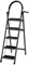 Scala compatta con manico in gomma, scala pieghevole a 5 gradini, design antiscivolo, realizzata in acciaio lega di alta qualità, portata massima 150 kg, 152 x 87 x 39 cm, 5 gradini (nero)