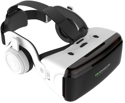 VR Headset, Adjustable 3D Virtual Reality Goggles, HD Lens Viewer with Anti-Blue Light Protection, Soft Face Padding, Wide Phone Compatibility, Perfect for Movies, Travel, (ABS)
