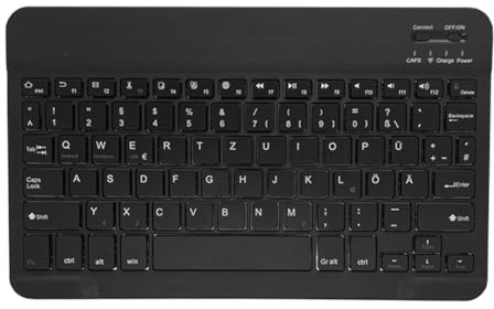 leleyo Tablet Tastatur deutschem Bluetooth 10 QWERTZ | Tastatur Mini Leicht und tragbar für iPhone/Tablet/Windows/Laptop/PC, schwarz