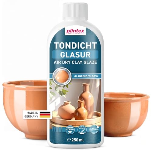 PLINTEX® Tondicht Versiegelung 250ml wasserfest & lösungsmittelfrei | Universal Keramik-Versiegelung & Glasur ohne Brennen für Ton, Gips, Beton, Terrakotta & Gießpulver I Made in Germany