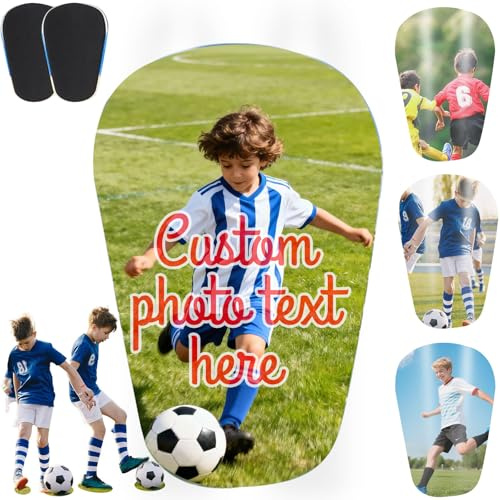 JJ GRADGOWN Personalisierte Schienbeinschoner – Individuell mit Bild/Text, Verdickte Schaumstoff-Stoßdämpfung, Robust, Langlebig, Leicht, Einzigartiges Geschenk für Erwachsene, Sportler
