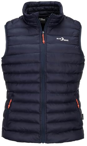 Blue Wave Damen Steppweste Olivia mit Stehkragen - Gesteppte Weste packable inkl. Packbeutel in Marine Größe 42