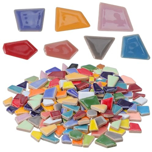Generic 200g Mosaikfliesen Keramik Unregelmäßige Bunte Fliesenstücke für Basteln und Outdoor Gartendekoration Selbstgemacht Satz