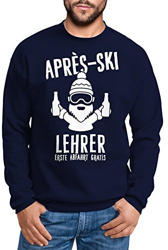 MoonWorks Sweatshirt Herren Apres-Ski Lehrer Rundhals-Pullover Navy L