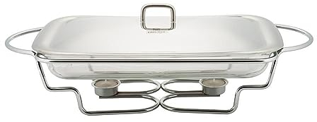 KINGHOFF Speisewärmer mit Glaseinsatz Warmhaltebehälter Kammer Silber
