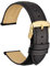 WOCCI 18mm Cinturino in Pelle Retrò con Fibbia Dorata per Uomo e Donna, Cinturini di Ricambio (Nero)