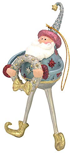 Weihnachtsmann Weihnachten Baumschmuck Figur Deko Anhänger Christbaumschmuck 16 cm (mit Kranz)