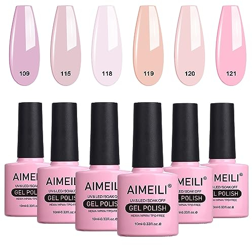 AIMEILI UV LED Gellack mehrfarbig ablösbarer Gel Nagellack Set Gel Nail Polish Kit - 6 x 10ml - Set Nummer 31