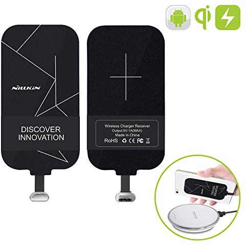 Qi Empfänger USB C, Nillkin Wireless Charger Receiver Induktions Ladegerät Empfänger Type C Schnellladung Kompatibel mit Oneplus 7 Pro Huawei P10 Lite Sony XZ1 Samsung LG G5 HTC
