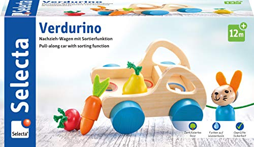 Selecta 62082 Kleinkindwelt Nachziehwagen mit Sortierspiel Verdurino