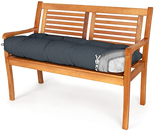 Spatium Bankauflage abnehmbar Bezug wasserdicht gesteppt Bankkissen Bankpolster Polsterauflage Auflage für Gartenbank 30 Größen zur Auswahl 7 Farben(180 x 60 x 10cm Anthrazit)