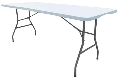 WERKA PRO Tables Pliantes rectangulaires 180 x 74 x 74 cm (8 Personnes), Blanc