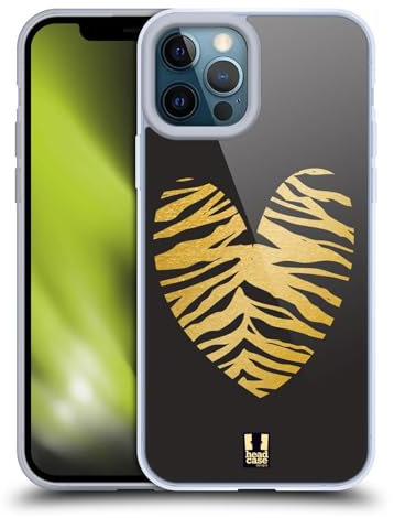 Head Case Designs Heart Grand As Gold Gel Case [Military Grade Protection] Compatible with Apple iPhone 12 Pro Max and Compatible with MagSafe