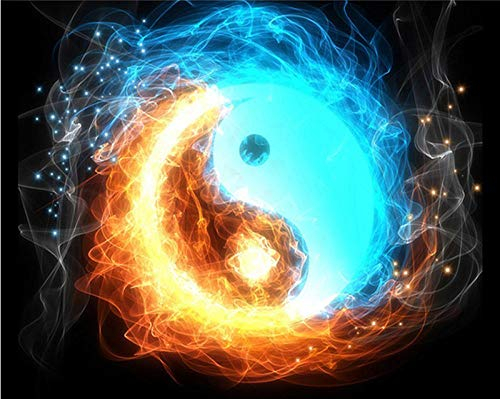 LWLFC Diamond Painting Yin Yang Muster 5D Diamant Painting,Diamant Painting Bilder Erwachsene Kinder 5D Diamant Painting Full Diamond Painting Set Full Kunsthandwerk für Heimwand Deko 30X40Cm