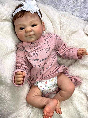 yuela 48CM wiedergeborene Frühchen Babypuppe beliebte Coco Malu handgemachte hochwertige Puppe echte Soft Touch kuschelige Baby Sammler Kunstpuppe