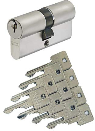 ABUS A93 Doppelzylinder 30/50mm mit 10 Schlüssel, mit Not-u. Gefahrenfunktion und Bohrschutz, Profil C73 C83