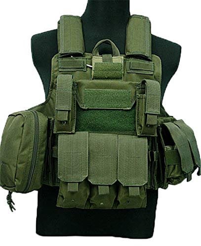 Tactical Vest Airsoft Combat Vest Magazine Pouch Releasable Armor Plate Carrier Strike Vests Hunting Clothes Gear Waistcoat (Color : Green, Size : One Size)
