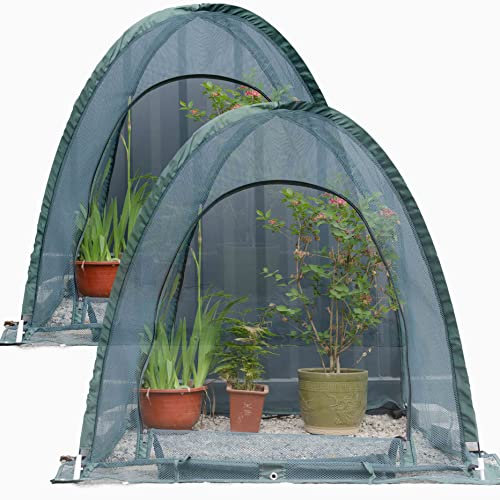 Pop up Gardening Net Cover,36x36x39 inch Pack of 2,Pest Guard Cover for Vegetables Fruits Durable Plant Gardening Net, Pop-Up Chicken Pen for Small Animals Outdoor Run and Pet Enclosure
