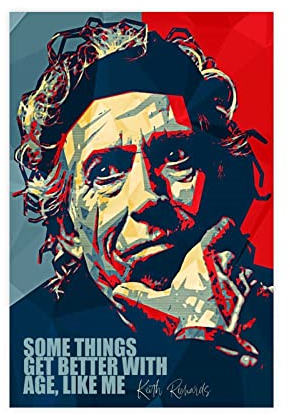 DONGT Keith Richards Kunst-Poster, klassische Musikkunst, Poster, klassische Musik, 26, Wandkunst, Dekordruck, Gemälde für Wohnzimmer, Schlafzimmer, Dekoration, ungerahmt: 30 x 45 cm