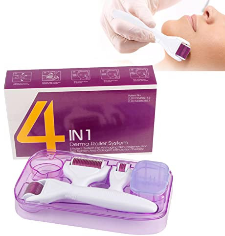 M/E Derma Roller 1 mm | Professionelle Dermaroller, Gesichtshautpflege-Werkzeuge, Haarbart-Gesichtsrolle, Beauty-Instrumenten-Set mit Reinigungskoffer