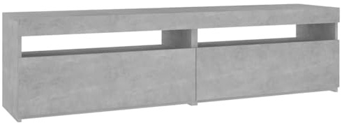 vidaXL TV Cabinets 2 pcs with LED Lights Concrete Grey 75x35x40 cm