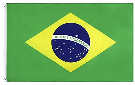 Doppelseitiges Brasilien-Nationalflaggen-Banner mit zwei Messingösen, Flaggenbanner, große Brasilien-Flaggen für Parade, patriotische Aktivitäten, Garten, Heimdekoration, 1,5 x 0,9 m