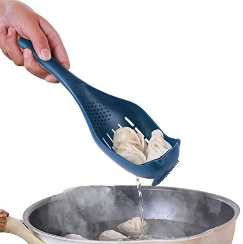 PURBLE Cocina Multifuncional - Cuchara para freír pequeña,Cucharas para Servir Cuchara trituradora pequeña con Mango Largo ergonómico Agujero para Colgar para moler albóndigas ajo