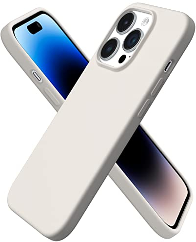 ORNARTO kompatibel mit iPhone 14 Pro Hülle 6,1 Zoll 2022, Silikon Case Ultra Dünne Voller Schutz Flüssig Silikon Handyhülle Schutz für iPhone 14 Pro 6,1 Zoll 2022 Steingrau