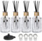 Lot de 4 flacons diffuseurs vides en verre avec bouchons et bâtons de roseaux - 250 ml
