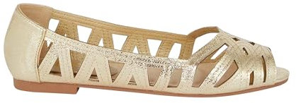 Dorothy Perkins Women’s Prim Peep Toe Ballet Pumps Gold