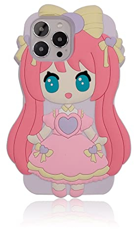 CrazyLemon für iPhone 14 Pro Max Hülle, Junge Mädchen Teenager Weiche Silikon Schutzhüll 3D Charakter Cartoon Schutz Hüllen für iPhone 14 Pro Max - Anime Frau Rosa