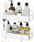 Orimade Duschablage ohne bohren Edelstahl,Duschregal mit 4 Haken,2 Stück Duschkorb für Shampoo und Duschgel,Selbstklebend, Weiß