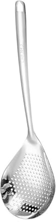 Espumadera de acero inoxidable, resistente al calor y al óxido,moldura de una sola pieza,mango ergonómico con orificios para colgar para un fácil almacenamiento,cuchara coladora de cocina