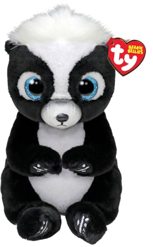 Ty Rukus Stinktier Beanie Bellies Regular 14cm - Quetschbare Beanie Baby Weiche Pluschtiere - Sammelbares Kuscheliges Stofftier