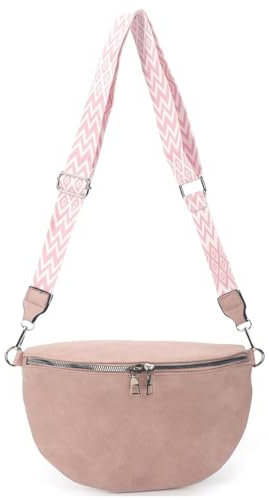 ayados Damen Crossbody Bag Bauchtasche Handtasche Schultergurt Cross body bag Tasche Schultertasche Umhängetasche 2376232 (Rose)