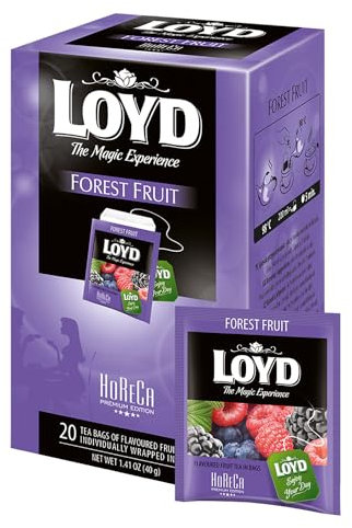 LOYD - HORECA Waldfrüchte Tee - 20 Einzelverpackte Teebeutel, Aromatischer Früchtetee mit Waldbeeren - Perfekt für Gastronomie, Hotel & Restaurant, Erfrischend & Fruchtig - 40g