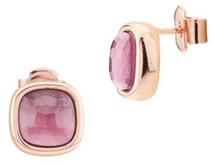 XOR723RI Orecchini placcati oro rosa con cristallo piccolo ametista viola