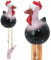 JJQHYC Huhn Kantenhocker Deko Figuren Huhn Dekoration Gartendeko Hühner aus Harz, Lustig Kantenhocker Huhn 13 cm (Schwarz)