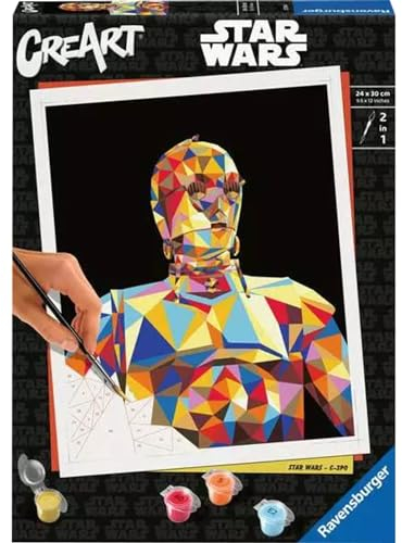 Ravensburger CreArt 23894 Star Wars C-3PO Peinture par numéros pour Adultes et Enfants à partir de 12 Ans, Cadeaux Star Wars, Couleurs Multicolores