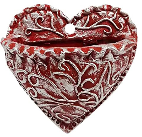 Acfthepiey Herzförmiger Sukkulenten-Blumentopf aus Kunstharz, Pflanzgefäß, Sukkulenten-Übertopf, Kunstharz, Liebe, Tasche, hängende Sukkulentententöpfe A