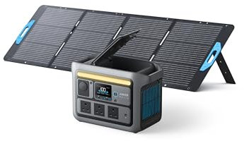Anker SOLIX C800 Portable Power Station with 200W Solar Panels, 1200W (Peak 1600W) Solar Generator, Full Charge in 58 Min, 768Wh LiFePO4 Battery for Outdoor Camping, RVs, Road Trip, and Power Outages