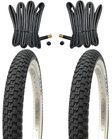 Kenda 2 Stück 20 Zoll Reifen 20x2.125 Zoll 54-406 mit Weisswand, mit Schläucheauswahl (Schläuche mit Autoventilen)