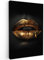 MuchoWow© Leinwand Bilder Groß 80x120 cm XXL Wanddeko Wohnzimmer Aesthetic Room Decor Deko Zimmer Wandbilder Modern Fotogeschenke Frau - Porträt - Lippen - Gold - Schwarz