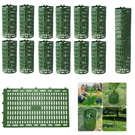 Wuyue Hua Lot de 12 protections de tronc d'arbre avec attaches torsadées, redimensionnables pour différentes tailles d'arbres ou de plantes, évitant les dommages causés par l'écorce d'arbre (vert)