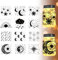 BEUNITONE 12 pcs Star Cut Silhouettes Moon Silhouettes Mason Jar Cutouts Sun Cutouts Decals Cloud Light Shadow Paper Moon Paper-Cut Cardboard Lantern Cutouts Ornaments for Party