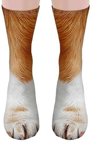 Lustige Hund Socken Herren Damen Teenager - Witzige 3D Hunde Coole Tier Pfote Motiv Socken Kleine Geschenkideen für Männer Papa Hundebesitzer Adventskalender Weihnachten Geburtstag Vatertagsgeschenk