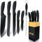 BFYLIN Messer set, 7 Teiliges Küchenmesser set mit Holzblock, Messer block set mit Antihaftbeschichtung,Kochmesser Brotmesser Schälmesser Anspitzer