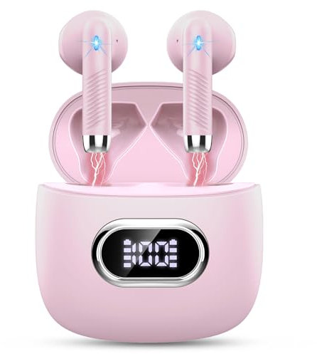 Drsaec Auriculares Inalambricos, Auriculares Bluetooth 5.3 HiFi Estéreo, 42H Cascos Bluetooth con 4 HD Mic,2024 Audifonos Inalambricos Cancelacion de Ruido ENC/Pantalla LED/IP7 Impermeable/USB-C